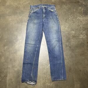 Vintage 60s Cowhide Blue Straight Leg Jeans 29x32